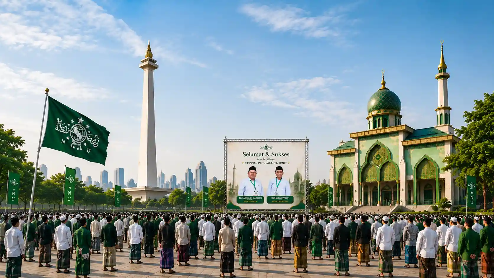 Kebersamaan pengurus dan warga Nahdlatul Ulama Pengurus Wilayah Provinsi Bali